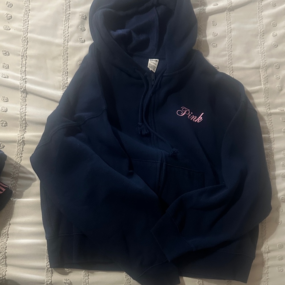 PINK Victoria's Secret Navy Hoodie and pants set  with Pink Logo